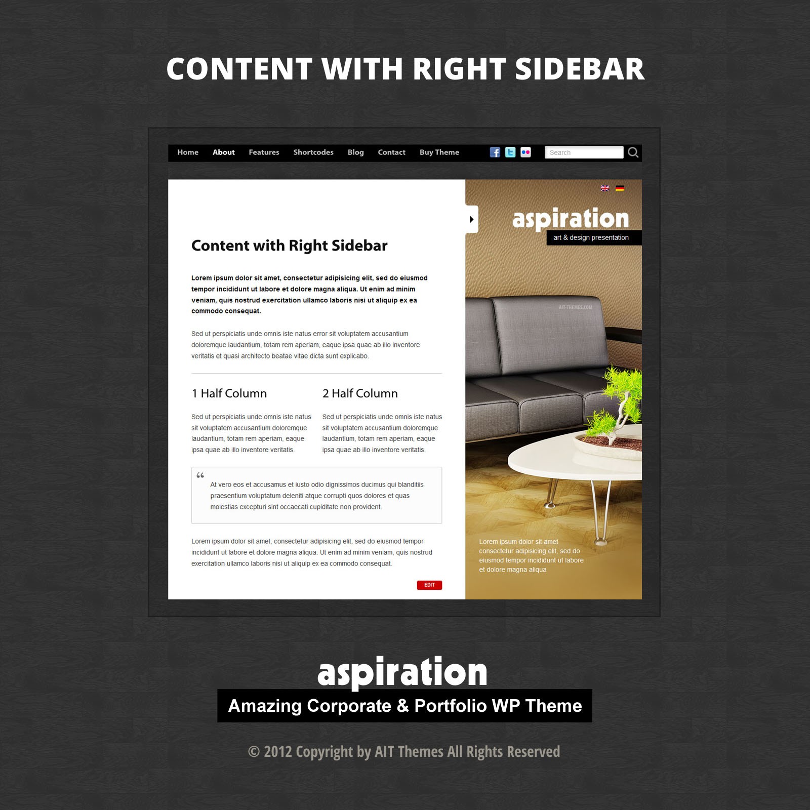 Aspiration Wordpress Theme Amazing Corporate Portfolio Wp Theme