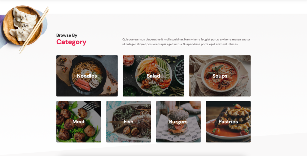 Visa mat- och dryckesmenyer i kategorier på WordPress-webbplats för restauranger